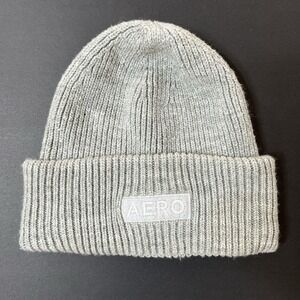 Aeropostale Beanie Adult One Size Gray Embroidered Logo Y2K